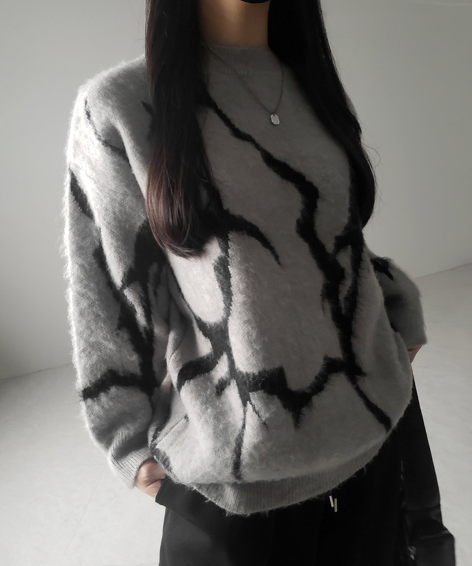 CRACK モヘアライクオーバーニット / CRACK mohair-like over knit