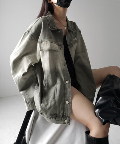 グラデーションヴィンテージウォッシュオーバーデニムジャケット / gradation vintage wash over denim jacket