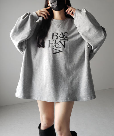 BACロゴレタリングBIGスウェットロンT / BAC logo lettering big sweat long Tee