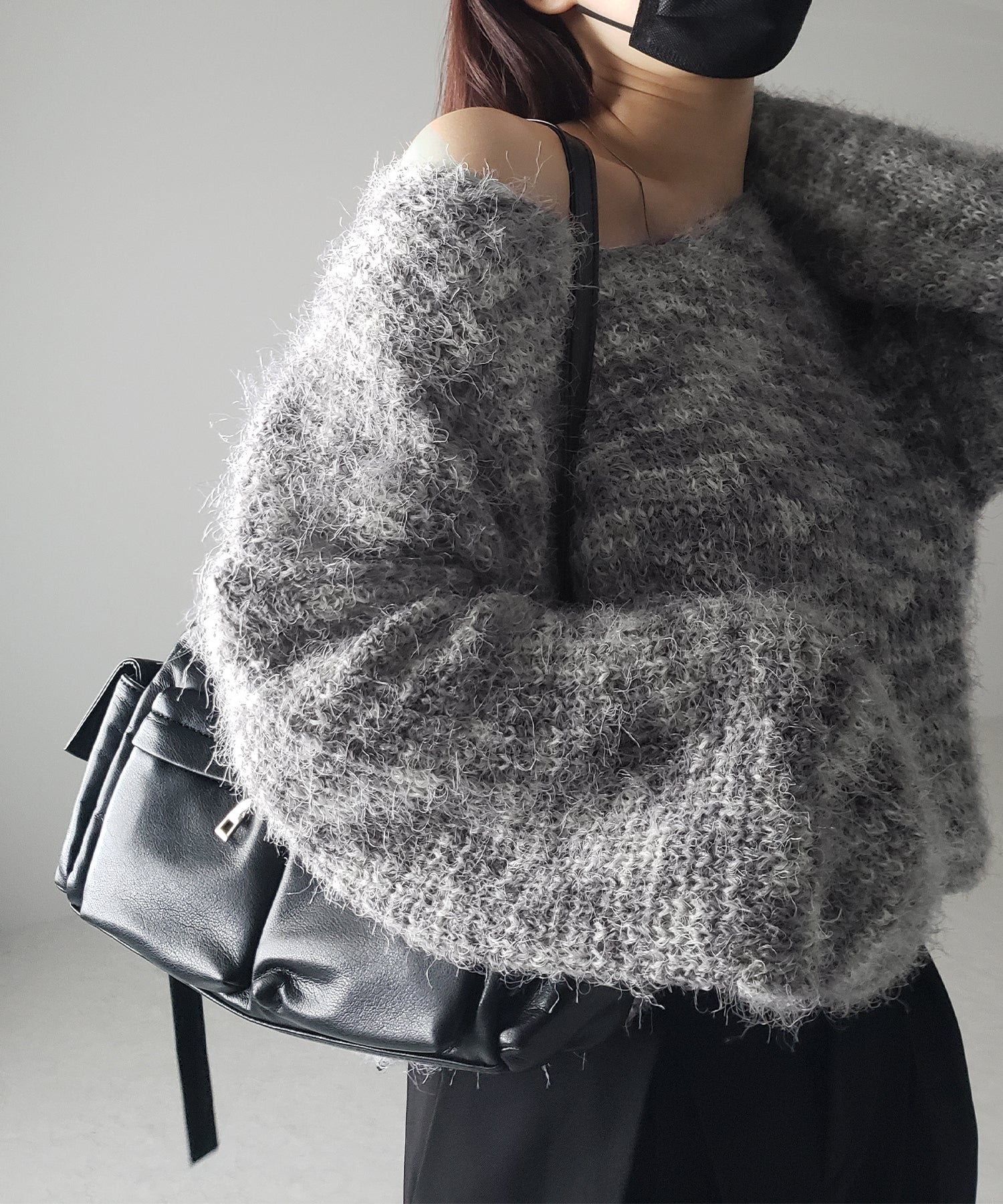 フラッフィーメランジルーズシャギーニット【韓国製】