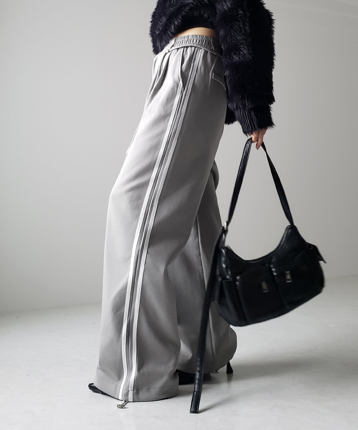 2WAYウエストコードサイドライントラックワイドパンツ