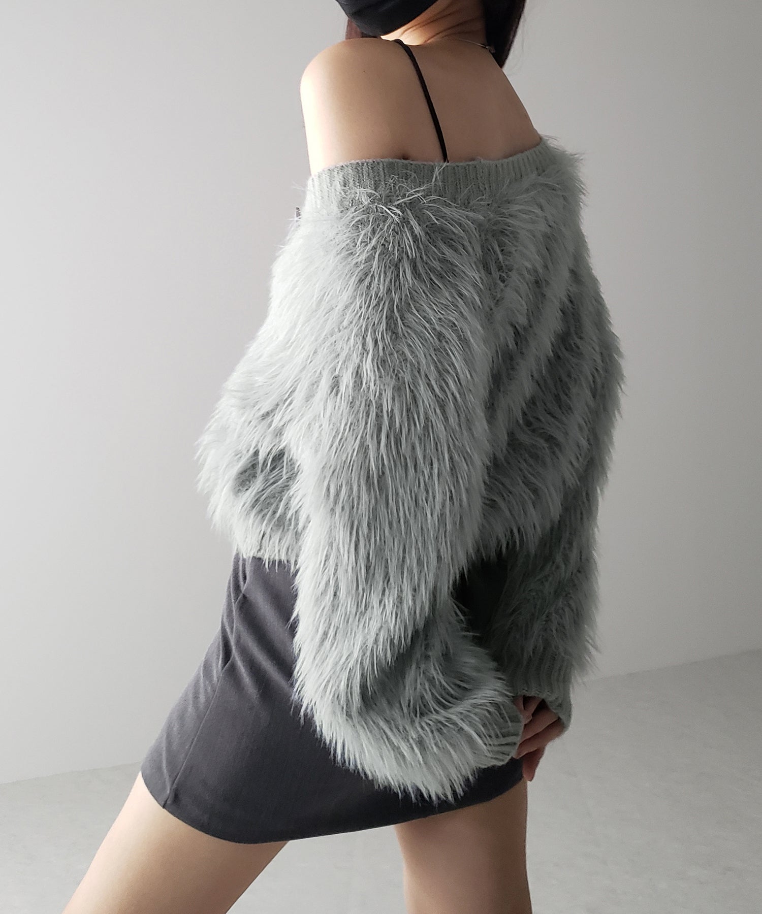 ファームードシャギーニットカーディガン