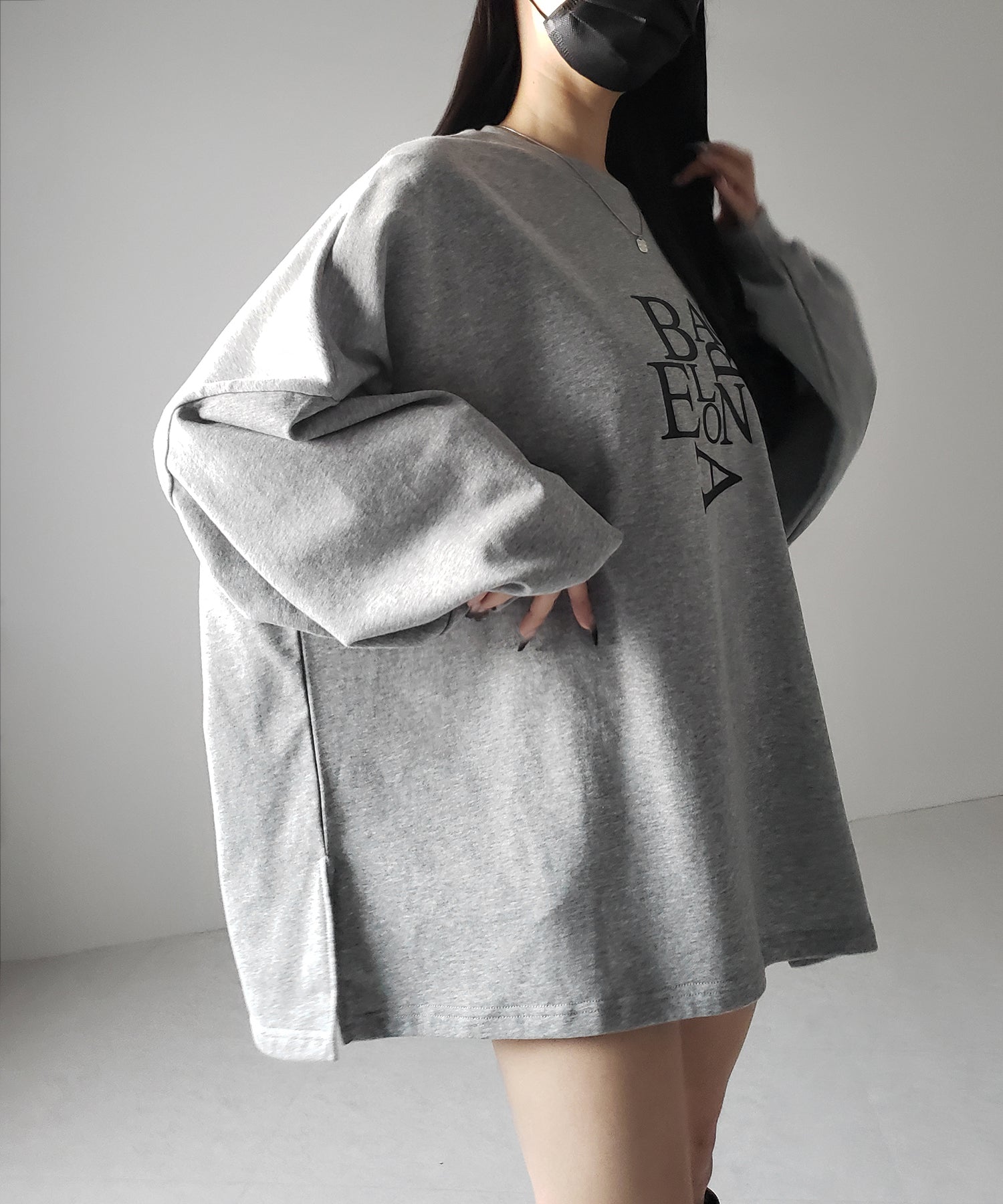【 2 color 】BACロゴレタリングBIGスウェットロンT / BAC logo lettering big sweat long Tee