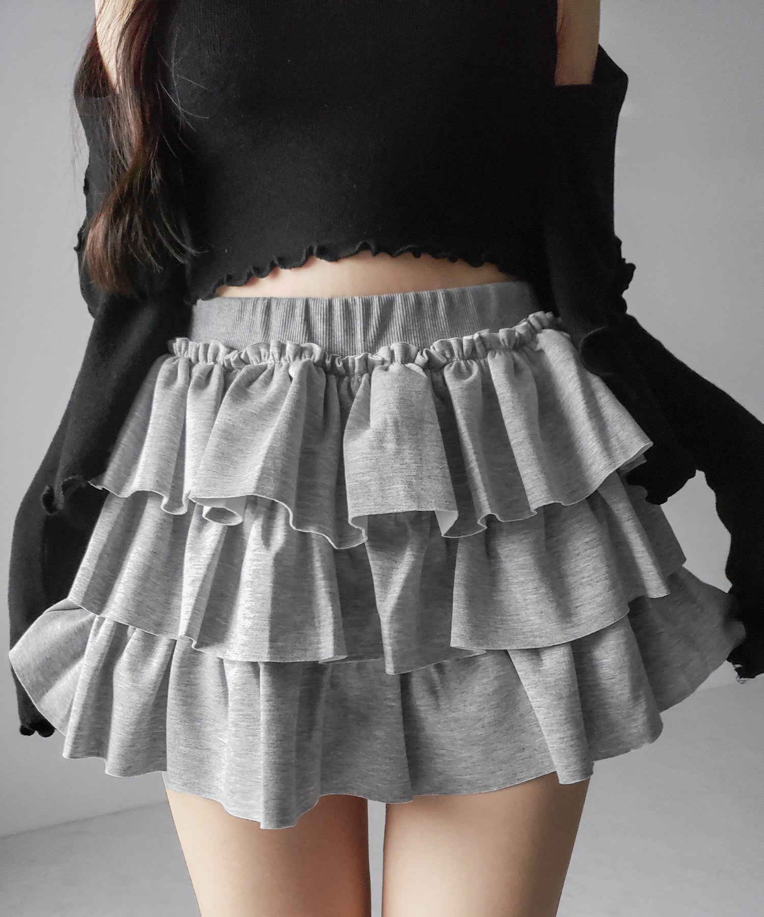 ティアードフリルカットソーミニスカート / tiered frill cut and sew mini skirt