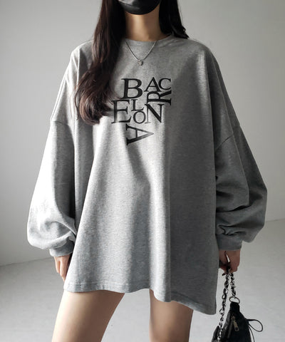 BACロゴレタリングBIGスウェットロンT / BAC logo lettering big sweat long Tee