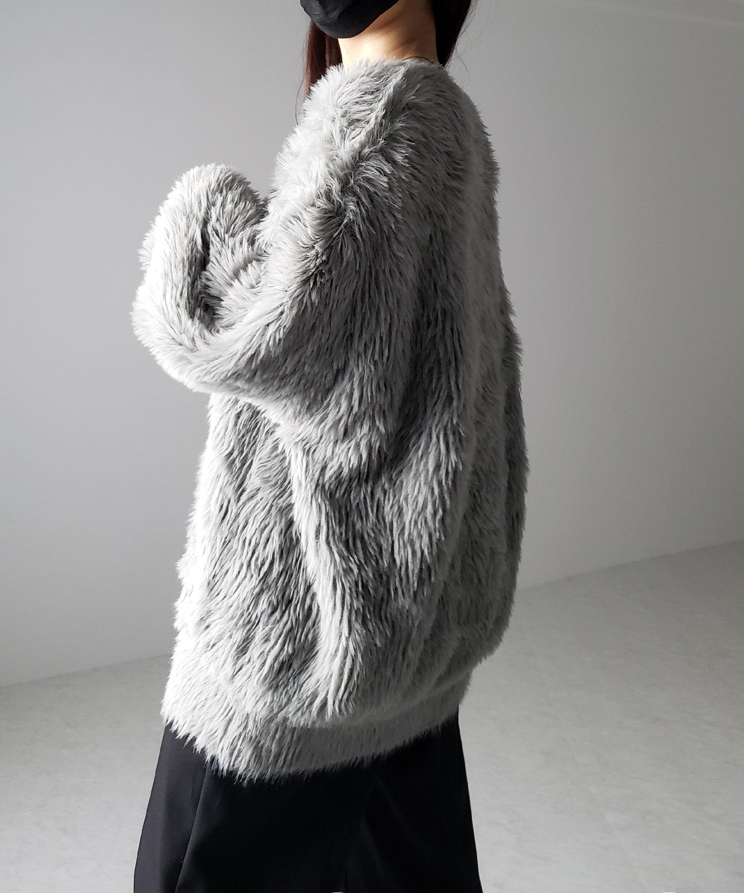 【 4color 】ビッグシルエットロングシャギールーズニット / big silhouette long shaggy loose knit