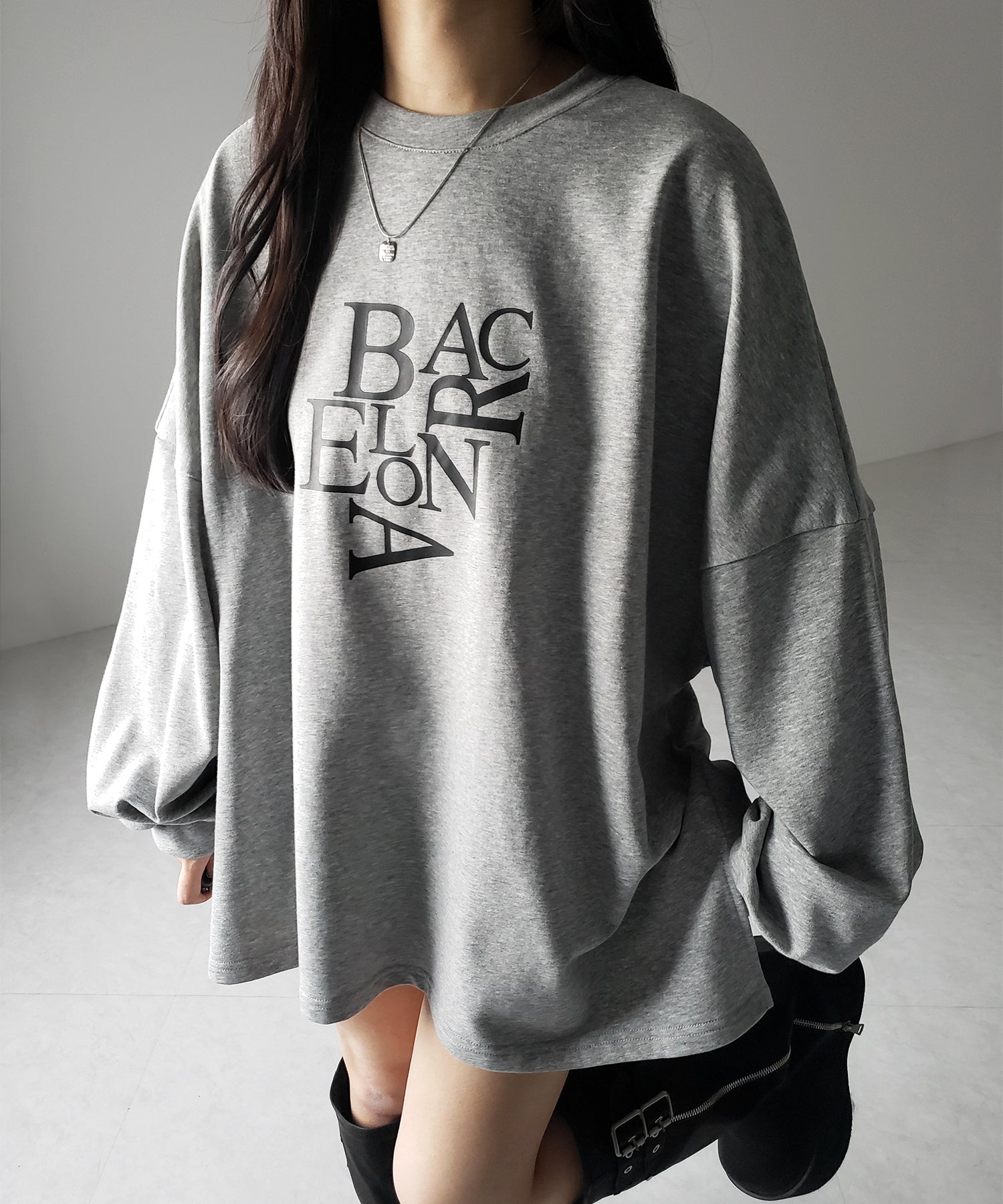 【 2 color 】BACロゴレタリングBIGスウェットロンT / BAC logo lettering big sweat long Tee