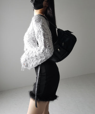 マシュマロダメージショートニット / marshmallow damage short knit