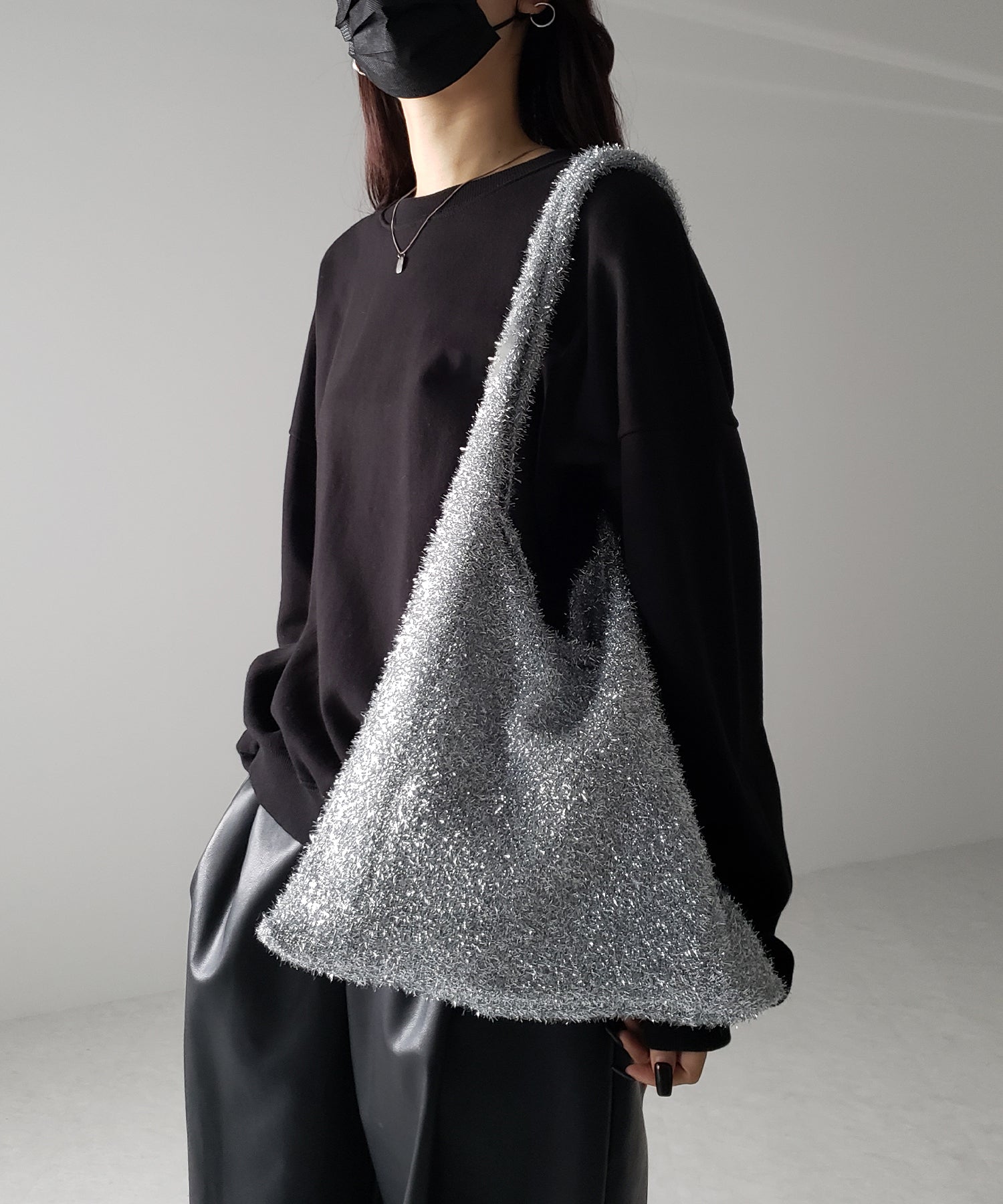【 4color 】ラメシャギーニットトートバッグ