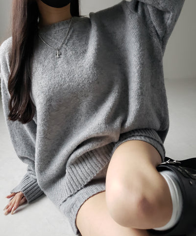 【 ニットセットアップ 】フラッフィーオーバーサイズニット + ニットショートパンツ SET / fluffy over size knit + knit short pants SET