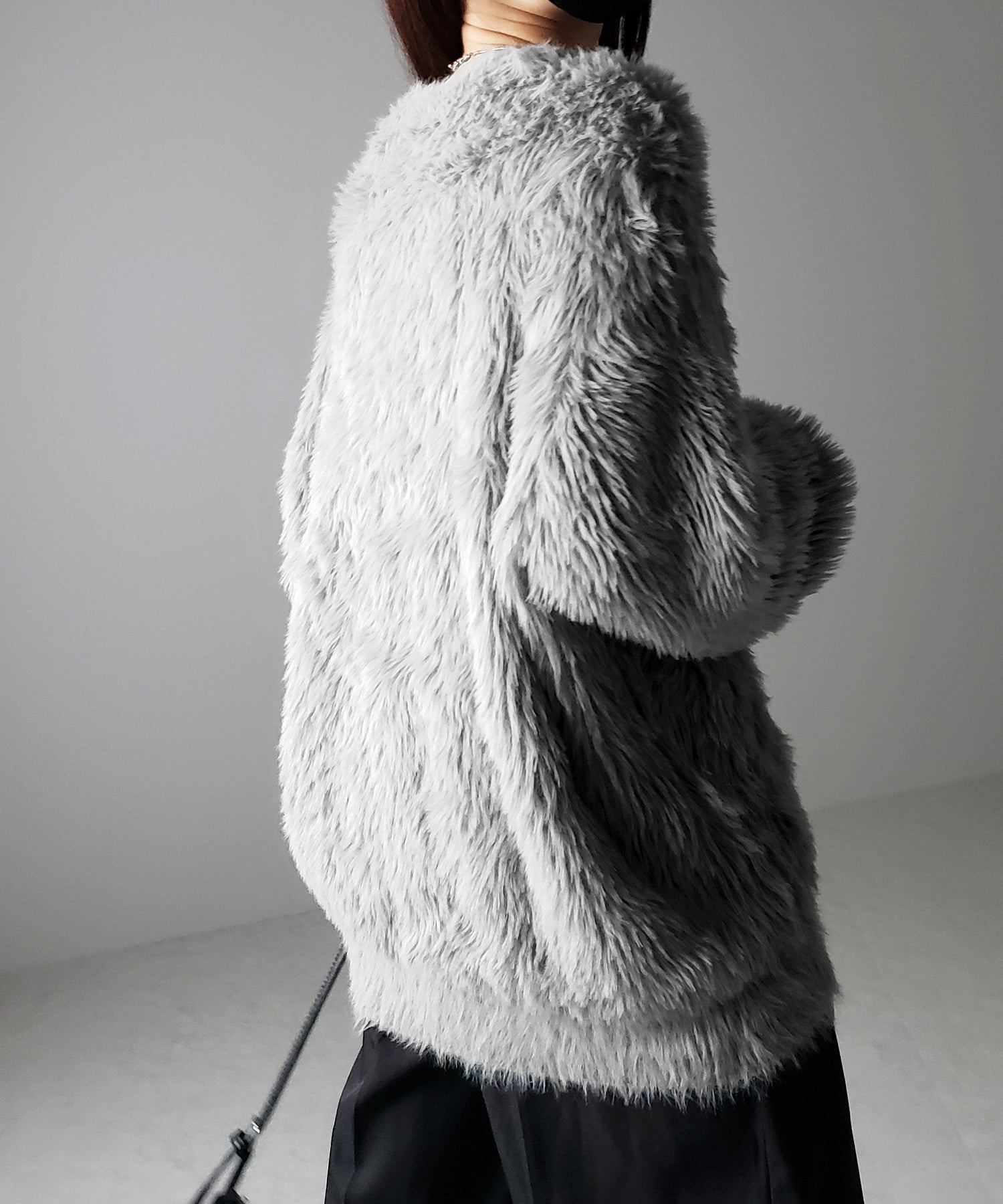 【 4color 】ビッグシルエットロングシャギールーズニット / big silhouette long shaggy loose knit
