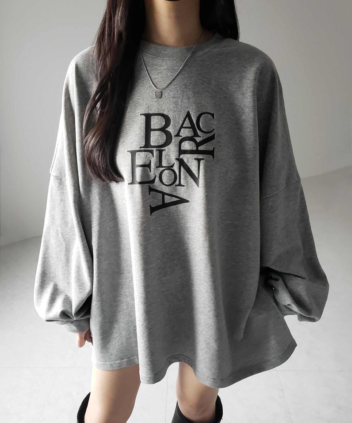 【 2 color 】BACロゴレタリングBIGスウェットロンT / BAC logo lettering big sweat long Tee