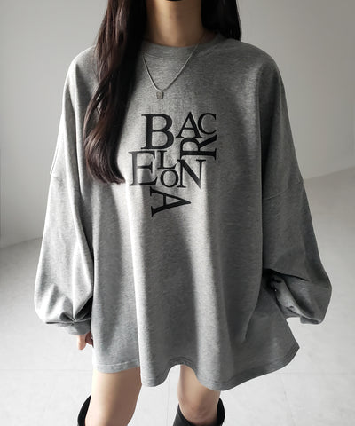 BACロゴレタリングBIGスウェットロンT / BAC logo lettering big sweat long Tee