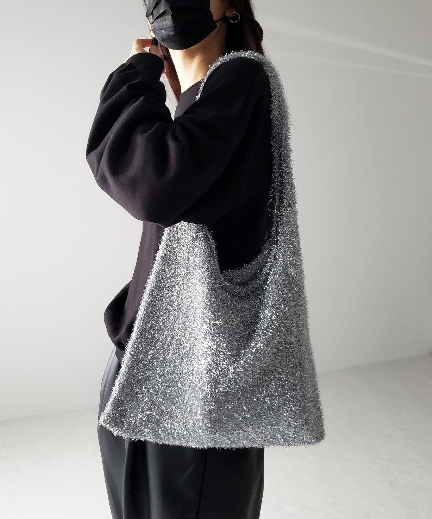 【 4color 】ラメシャギーニットトートバッグ