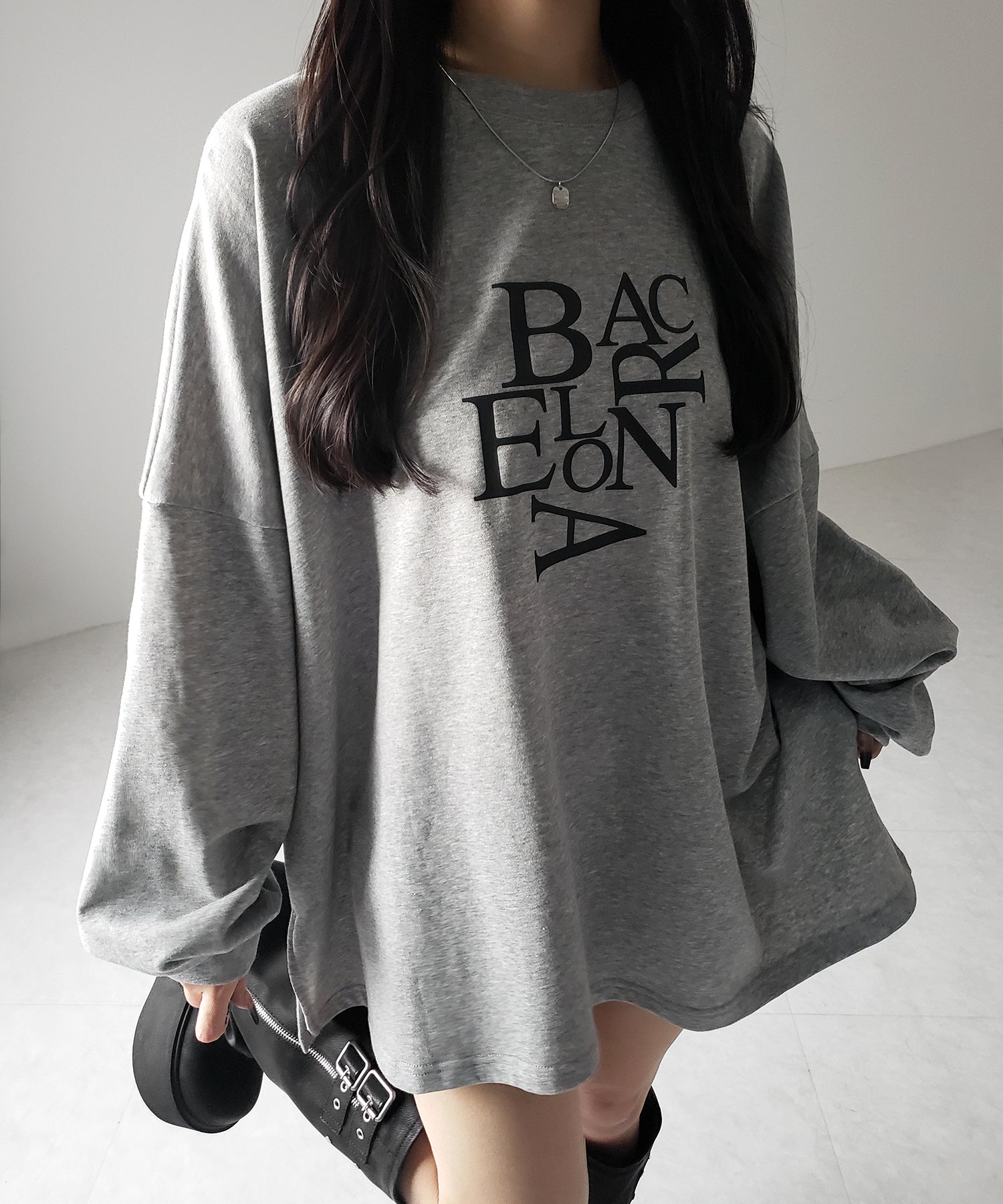 【 2 color 】BACロゴレタリングBIGスウェットロンT / BAC logo lettering big sweat long Tee