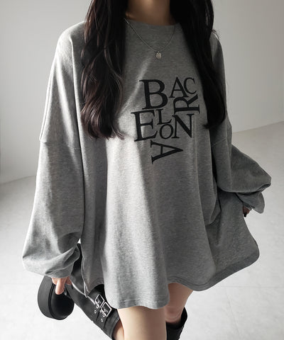 BACロゴレタリングBIGスウェットロンT / BAC logo lettering big sweat long Tee