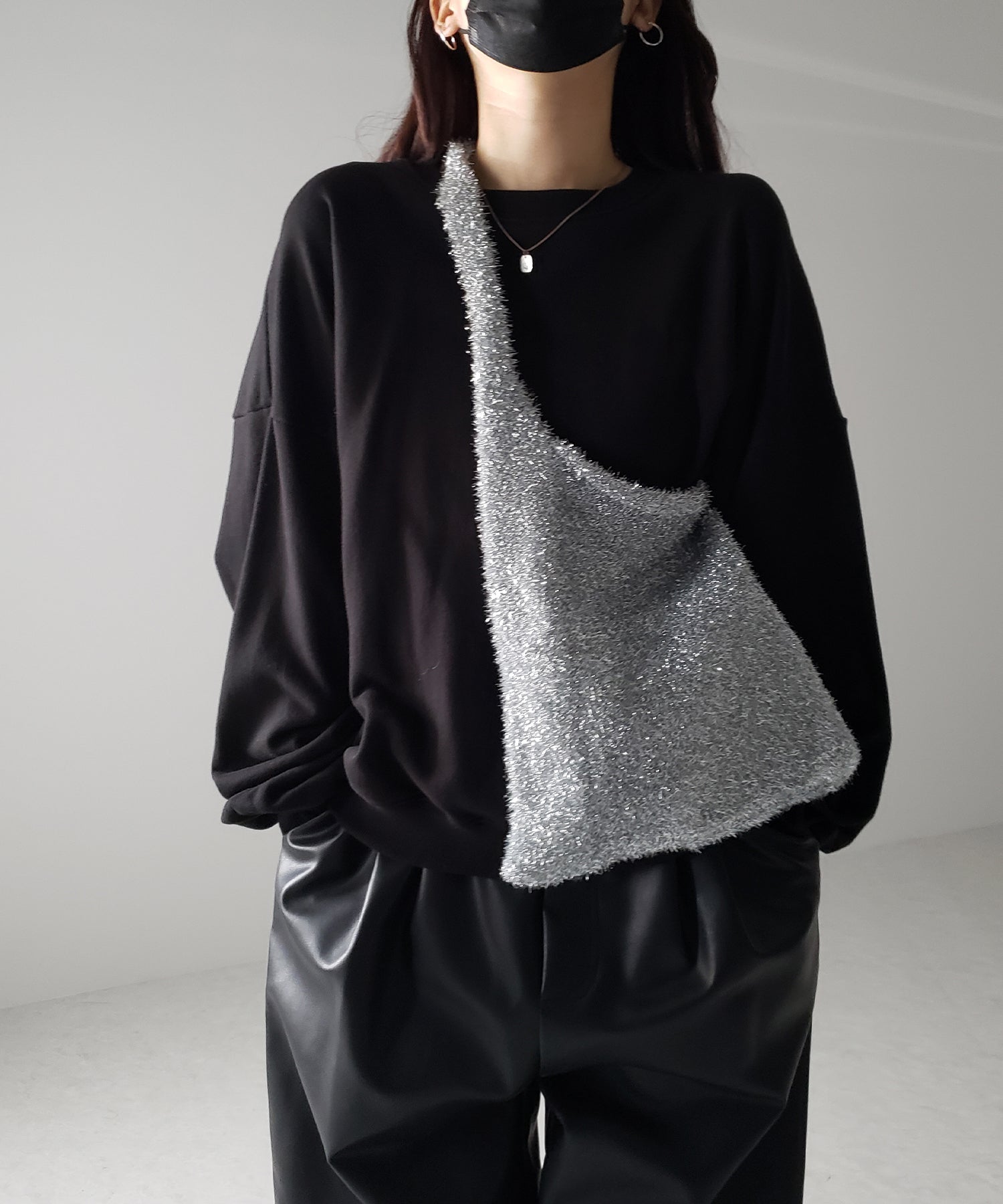 【 4color 】ラメシャギーニットトートバッグ