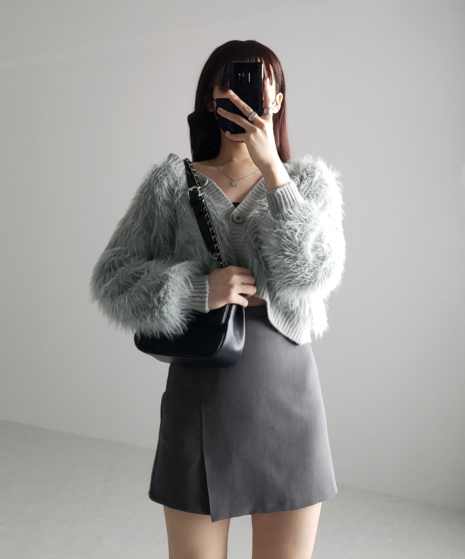 ファームードシャギーニットカーディガン