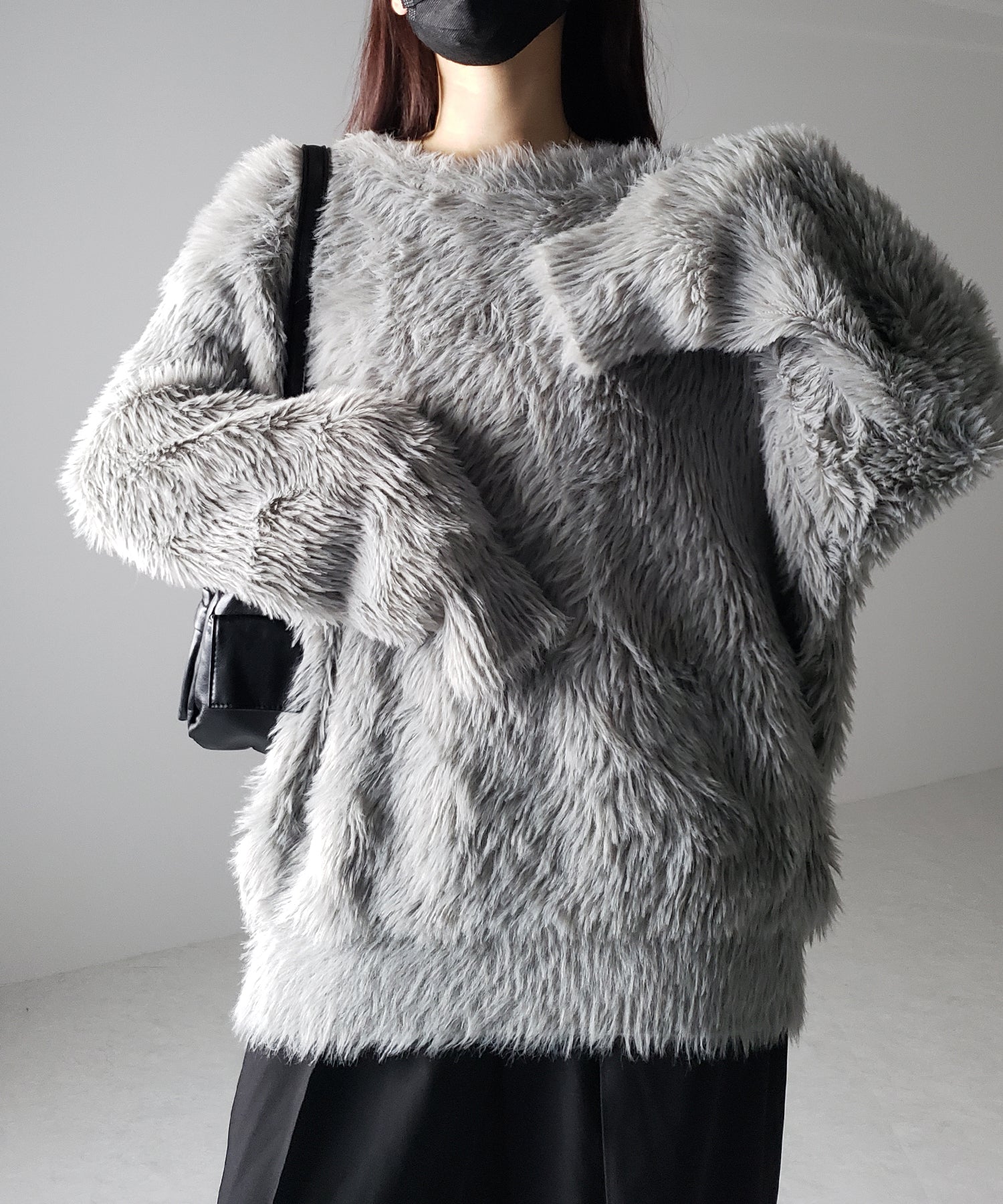 【 4color 】ビッグシルエットロングシャギールーズニット / big silhouette long shaggy loose knit