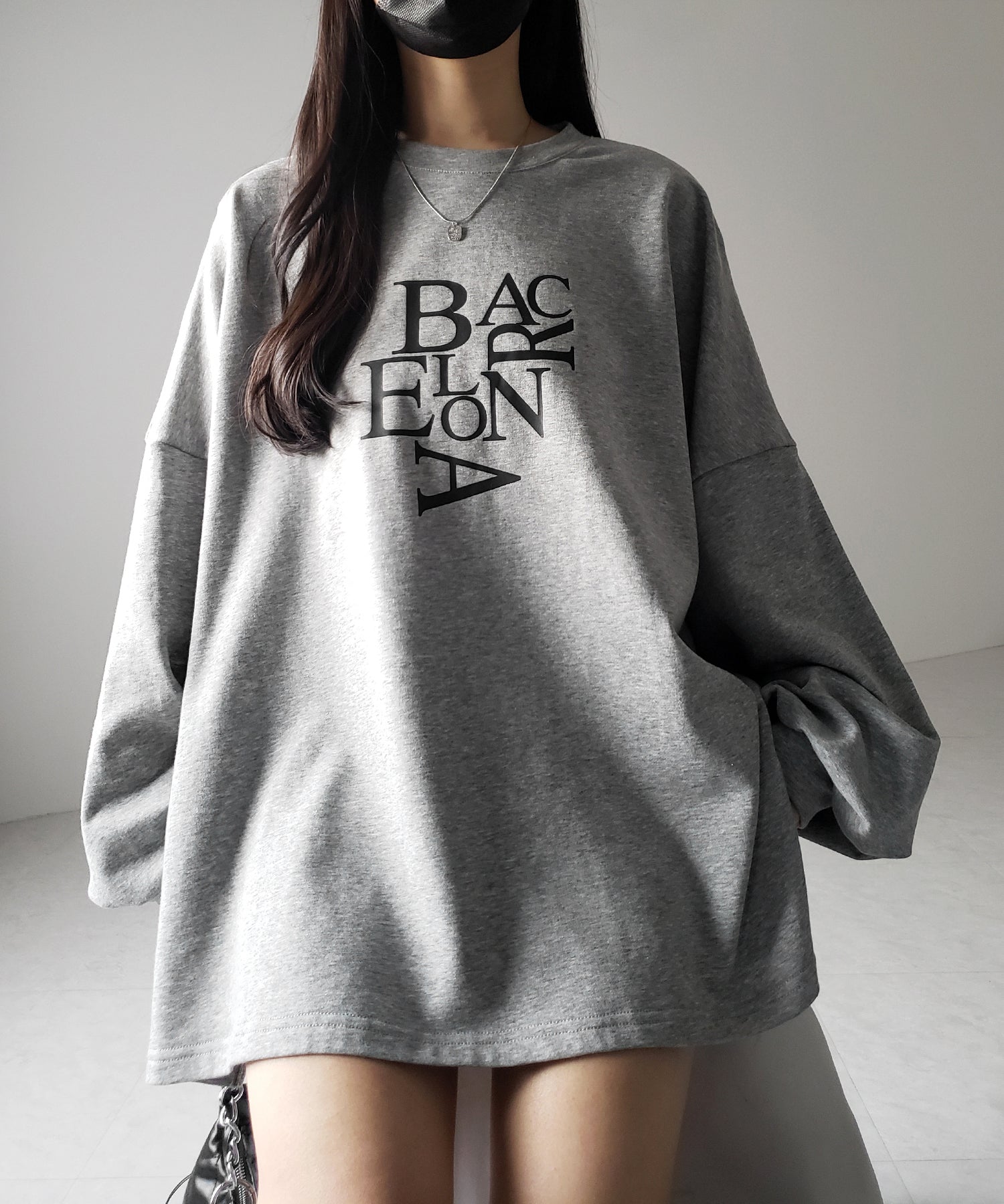 【 2 color 】BACロゴレタリングBIGスウェットロンT / BAC logo lettering big sweat long Tee