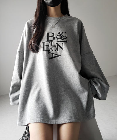 BACロゴレタリングBIGスウェットロンT / BAC logo lettering big sweat long Tee