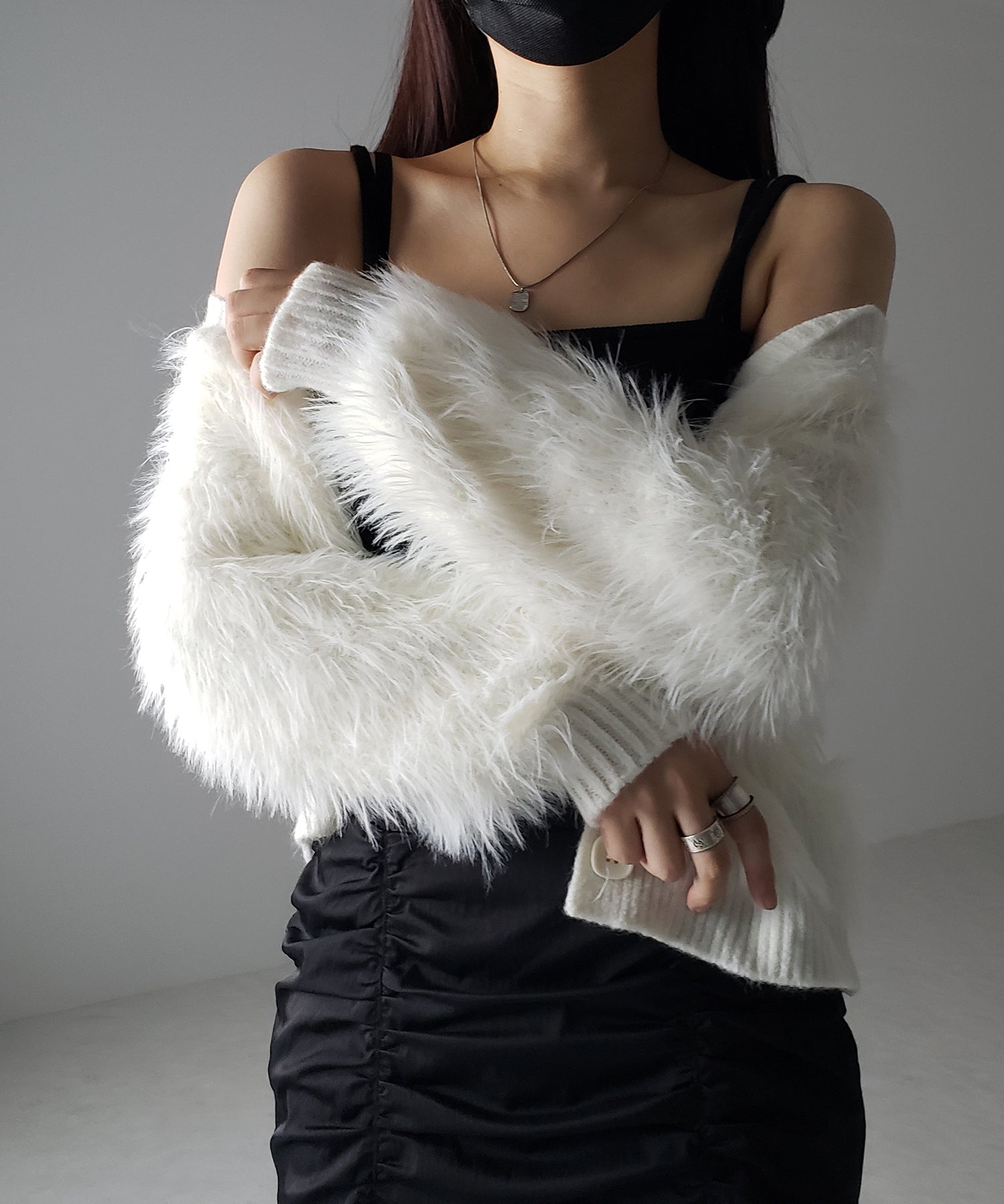 ファームードシャギーニットカーディガン