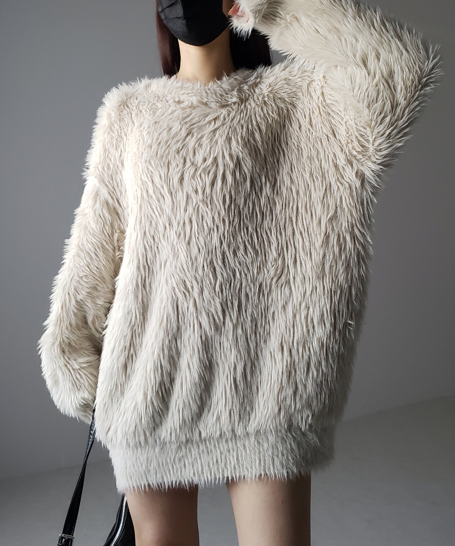 【 4color 】ビッグシルエットロングシャギールーズニット / big silhouette long shaggy loose knit
