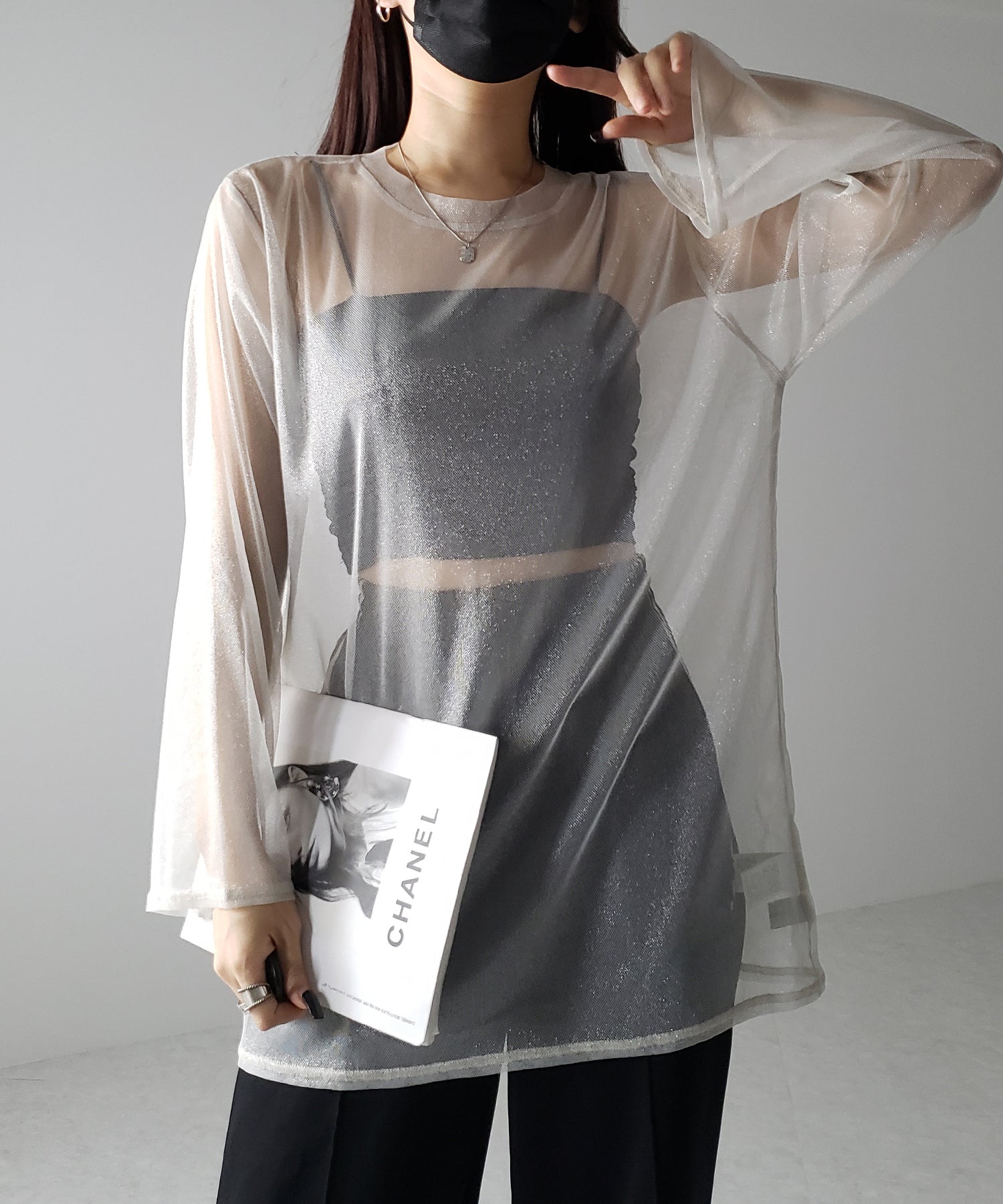 【 3color 】ラメチュールシアービッグプルオーバー
