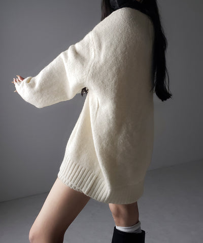 【 ニットセットアップ 】フラッフィーオーバーサイズニット + ニットショートパンツ SET / fluffy over size knit + knit short pants SET