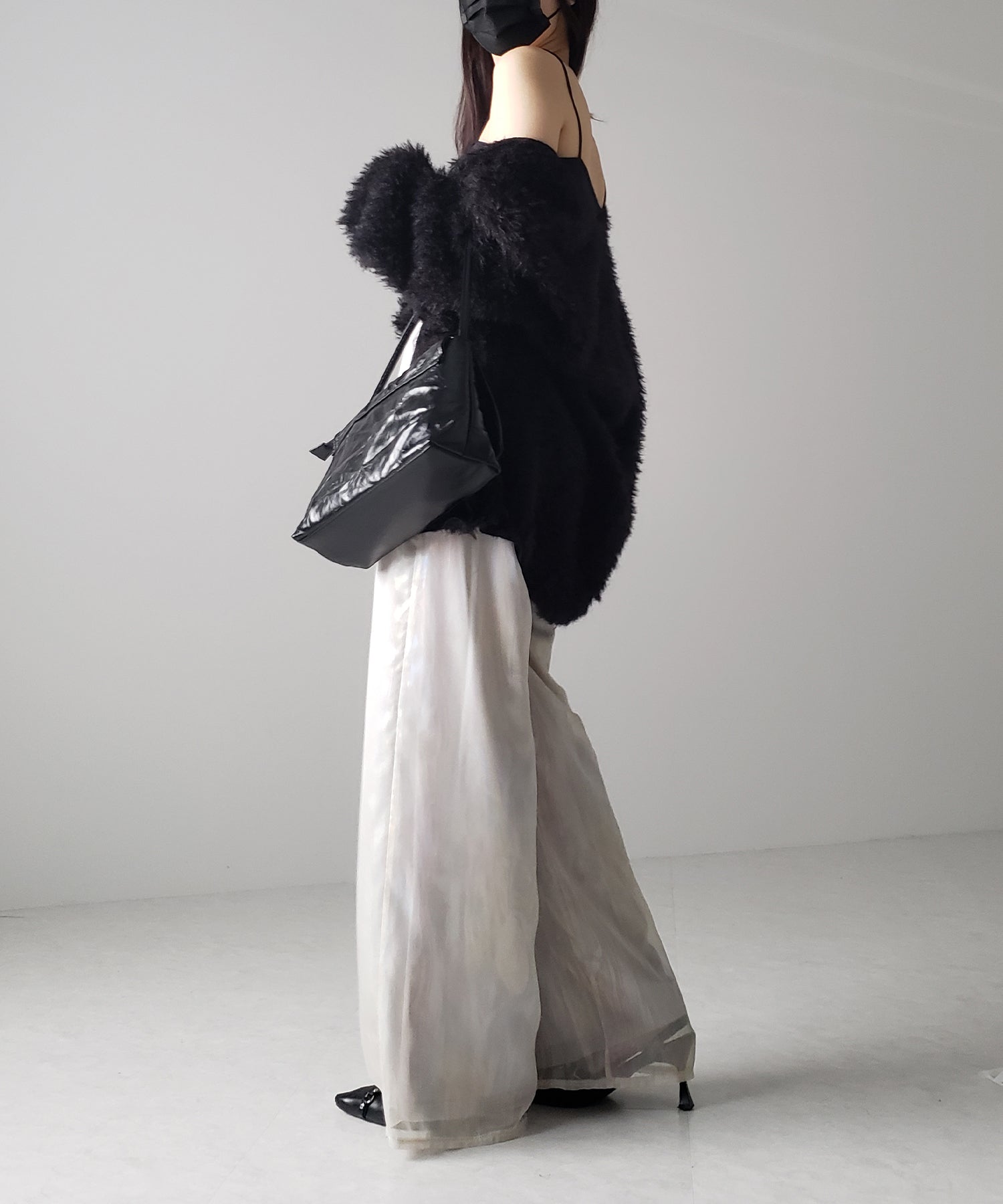 【 裏地付き 】オーロラグロスオーガンジーワイドパンツ / Aurora gloss organdy wide pants