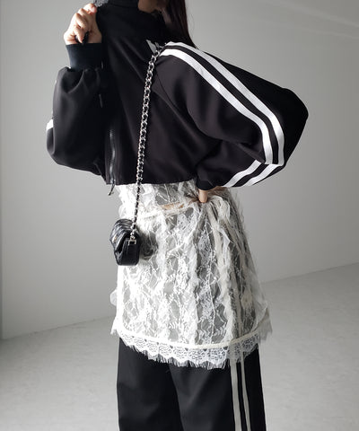 チュールドッキングレースチュニックキャミソール / tulle docking lace tunic camisole