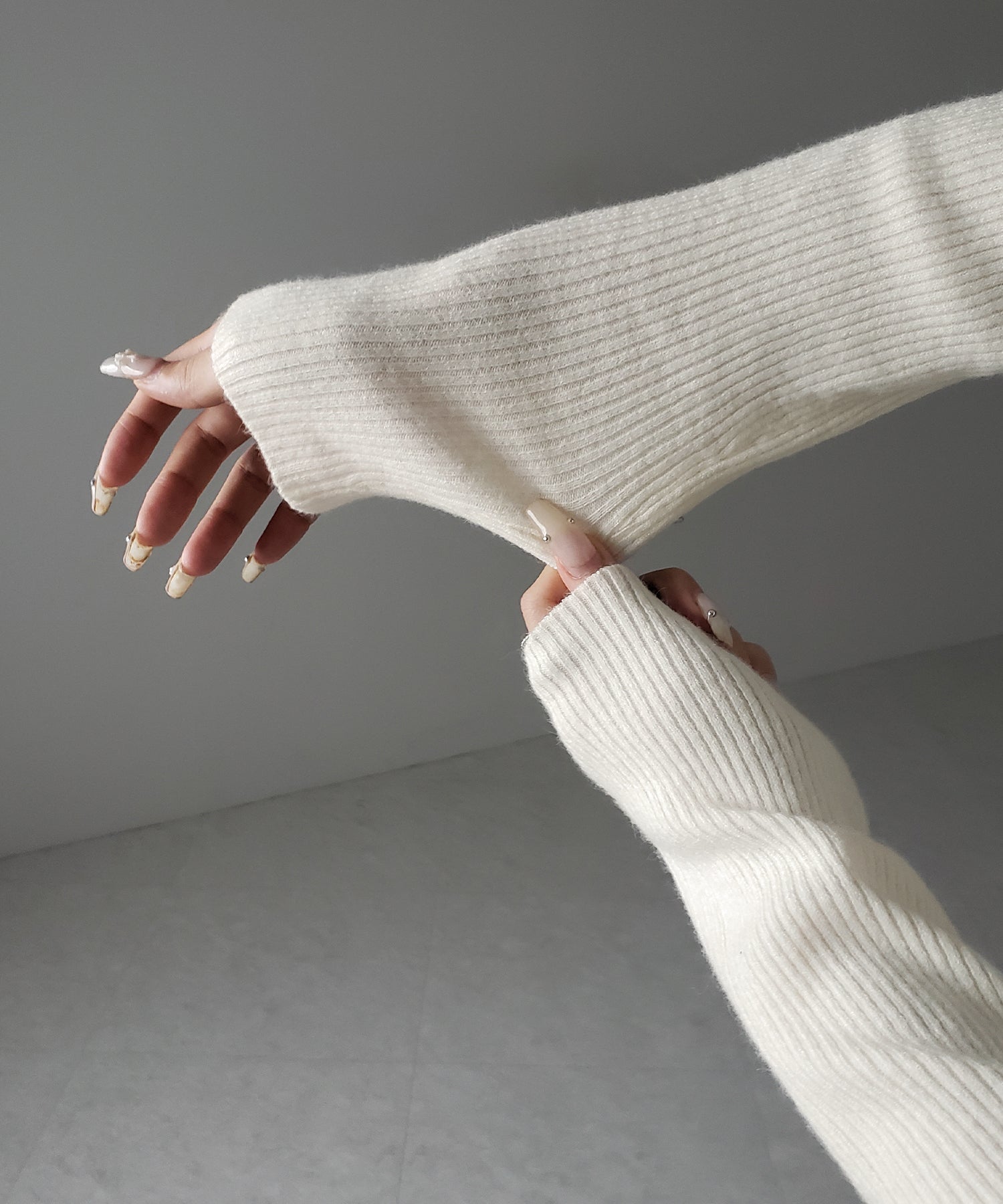 【 3color 】レースアップリボンリブニットカーディガン / lace up ribbon rib knit cardigan