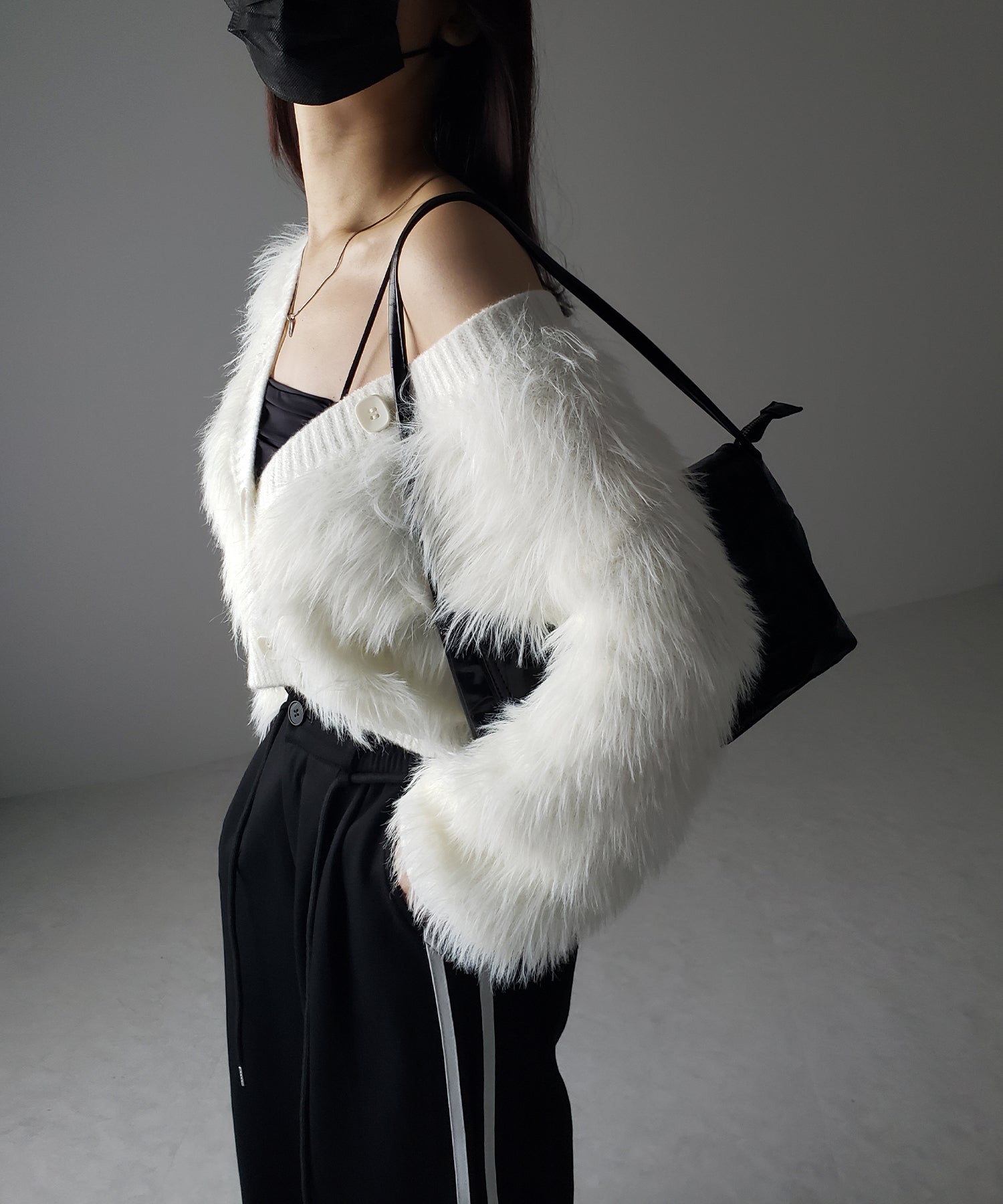 ファームードシャギーニットカーディガン