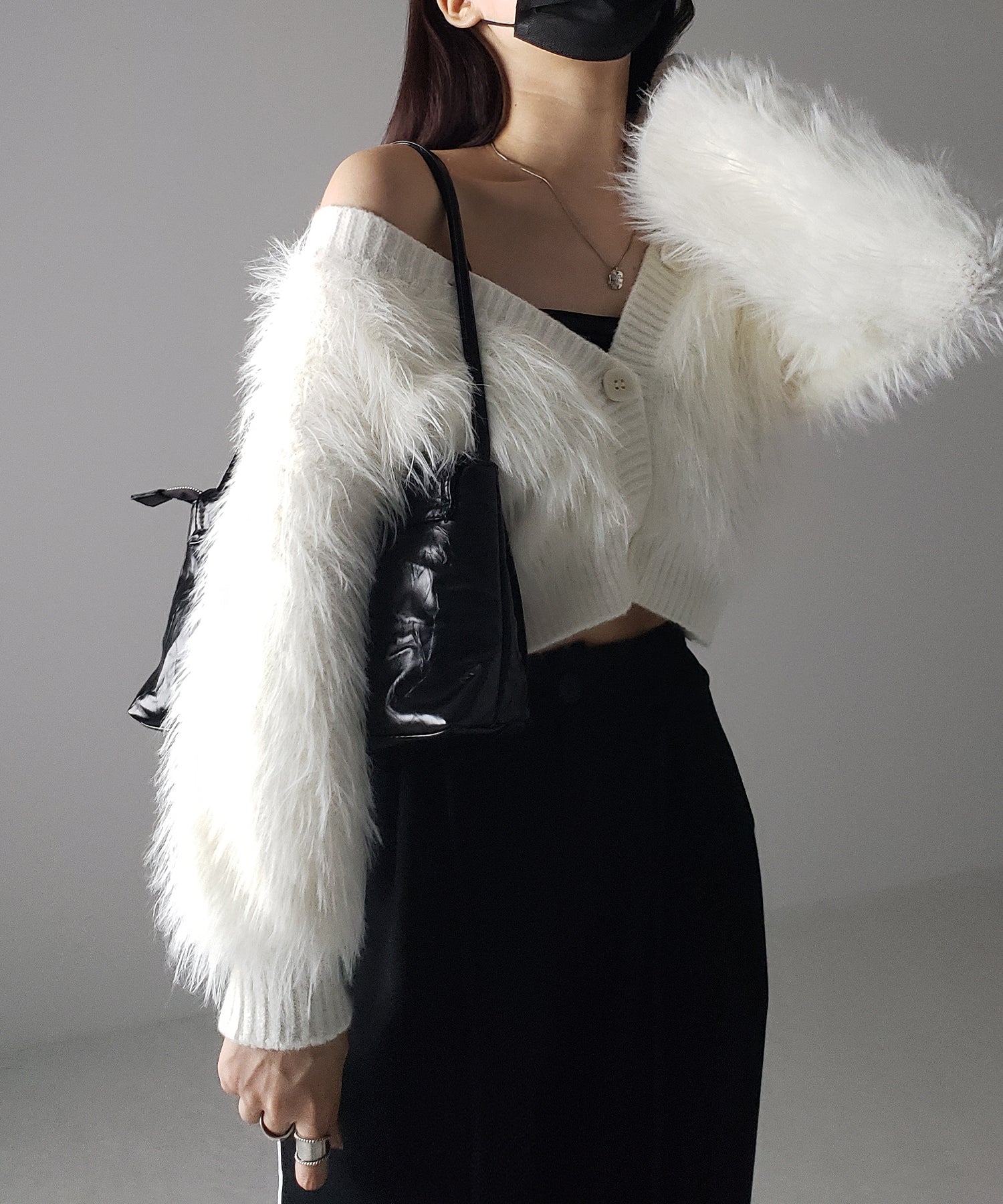 ファームードシャギーニットカーディガン