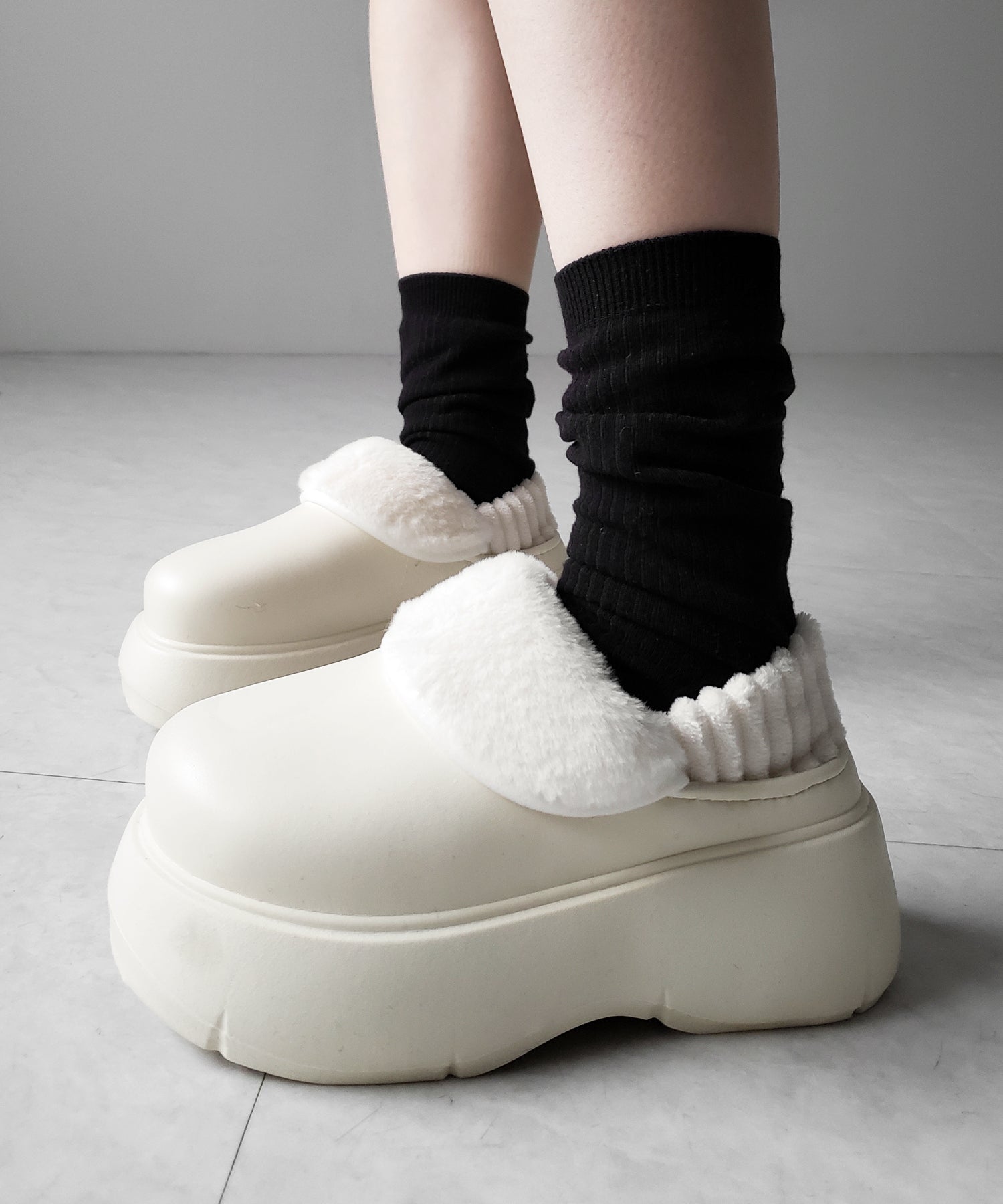 厚底EVAボアサボスリッポン / platform EVA boa sabo slipons