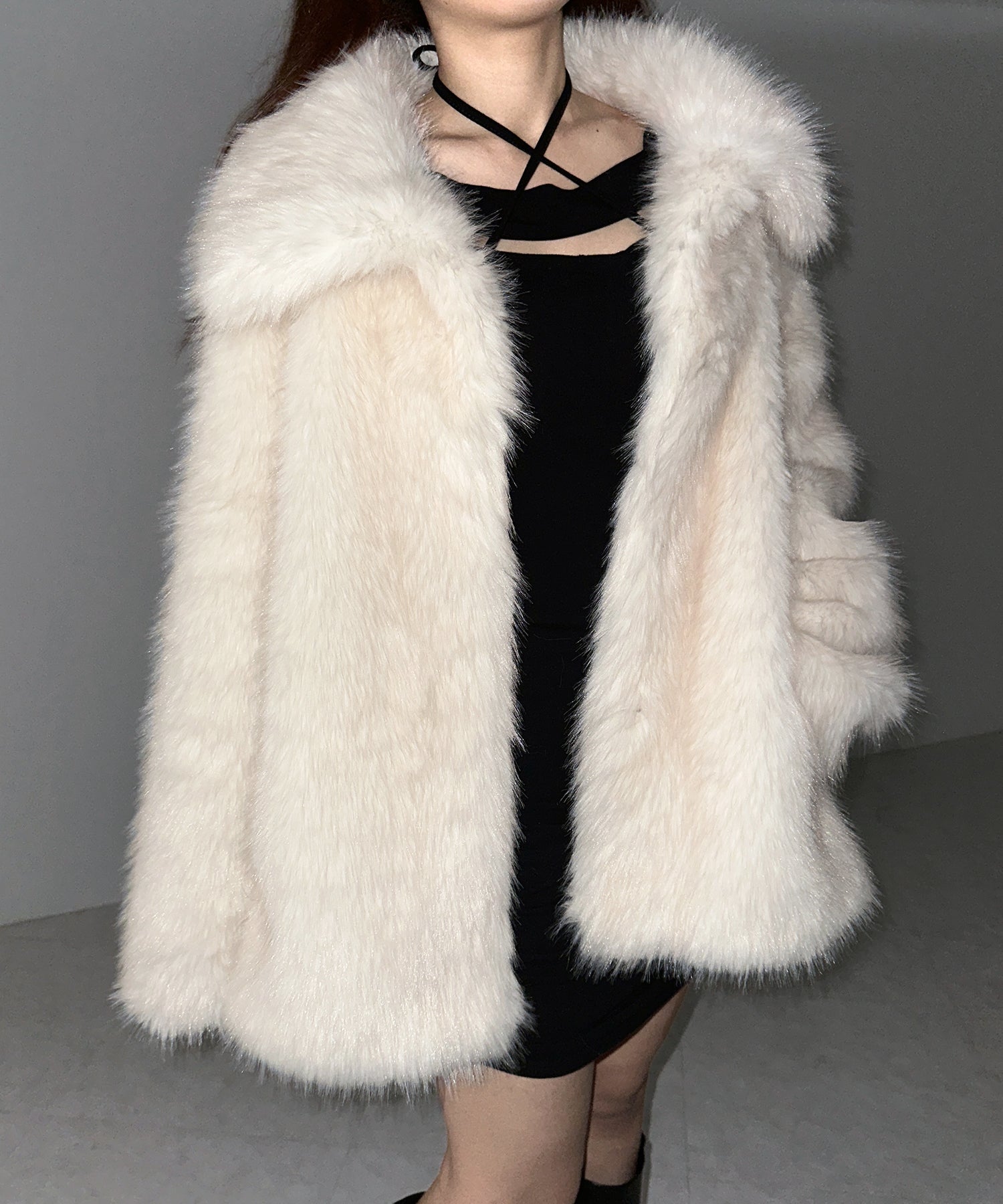 【 5color 】フェイクファーボリュームミドルコート / fake fur volume middle coat