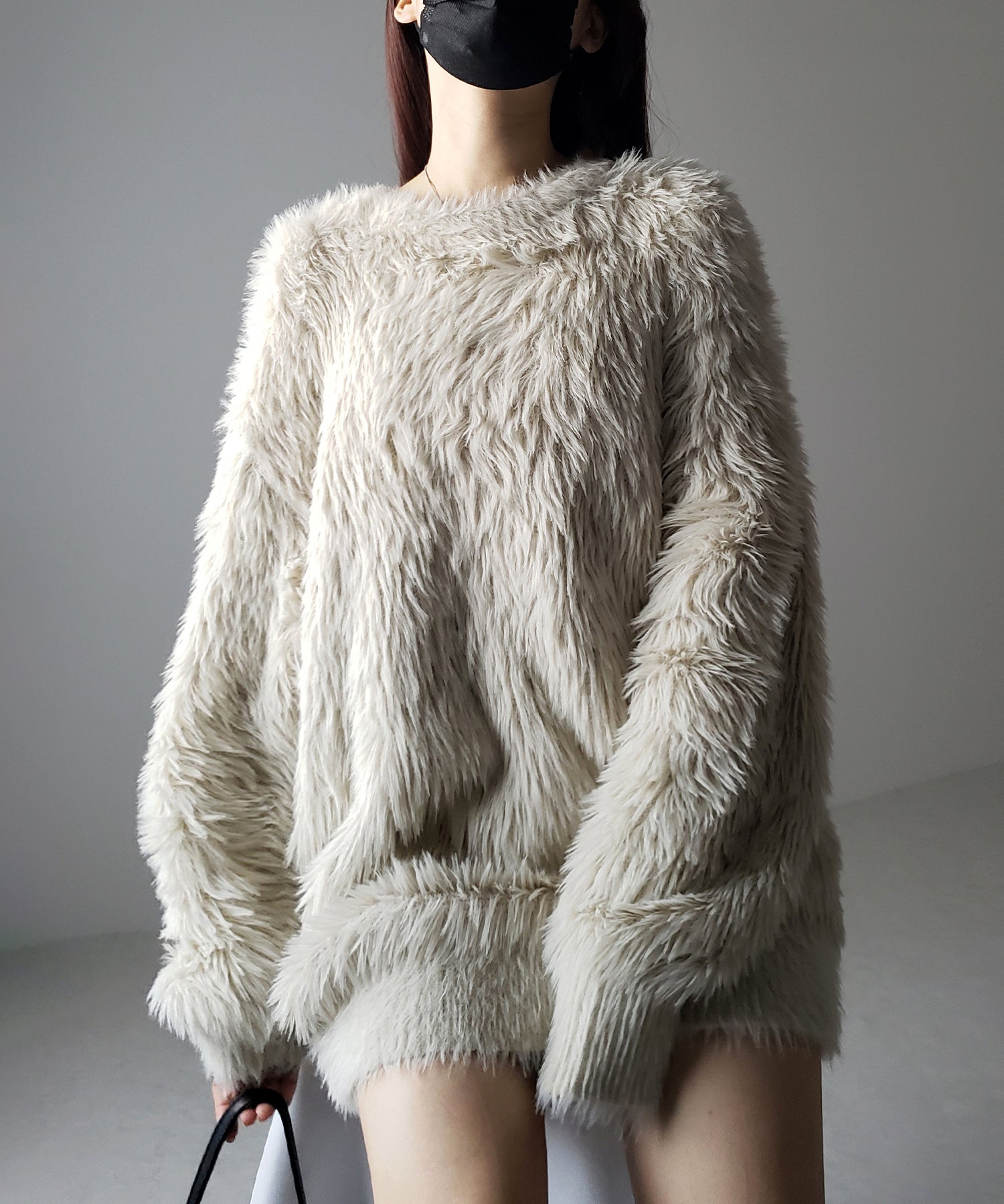【 4color 】ビッグシルエットロングシャギールーズニット / big silhouette long shaggy loose knit