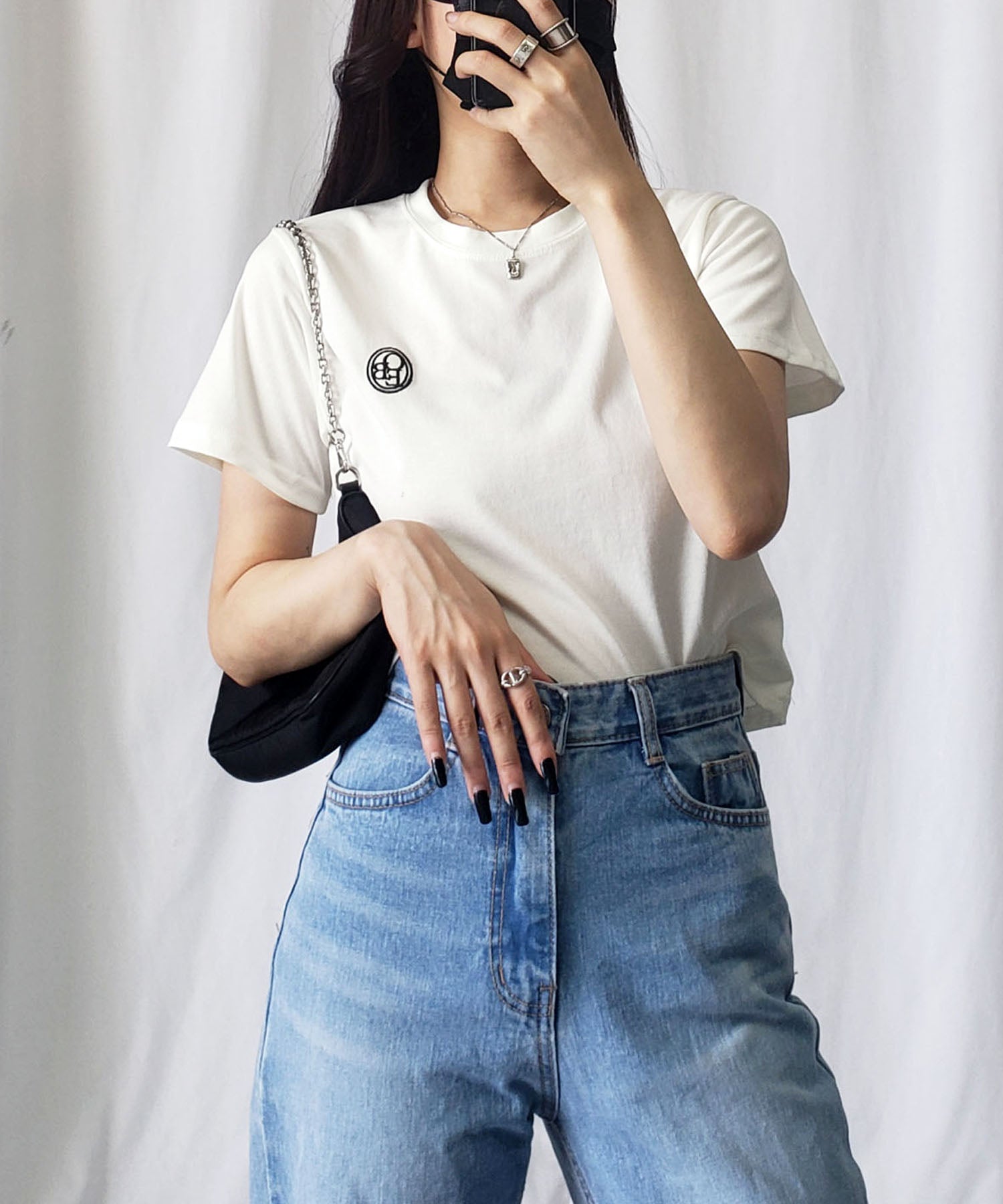 OBE刺繍 ミニロゴTシャツ【 韓国製 】