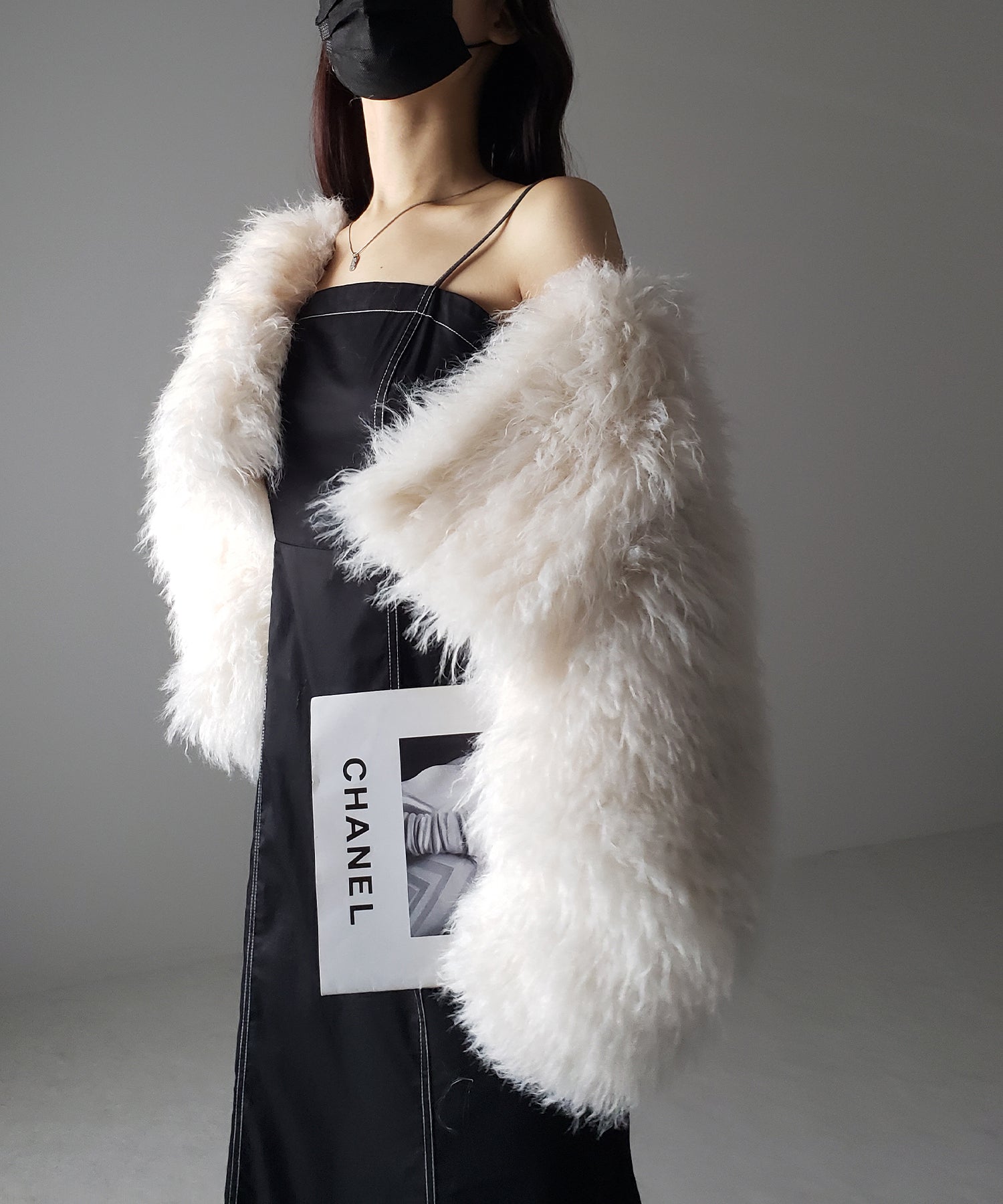 【 5color 】シャギーファーノーカラーボリュームショートコート/ shaggy fur nocollar volume short coat