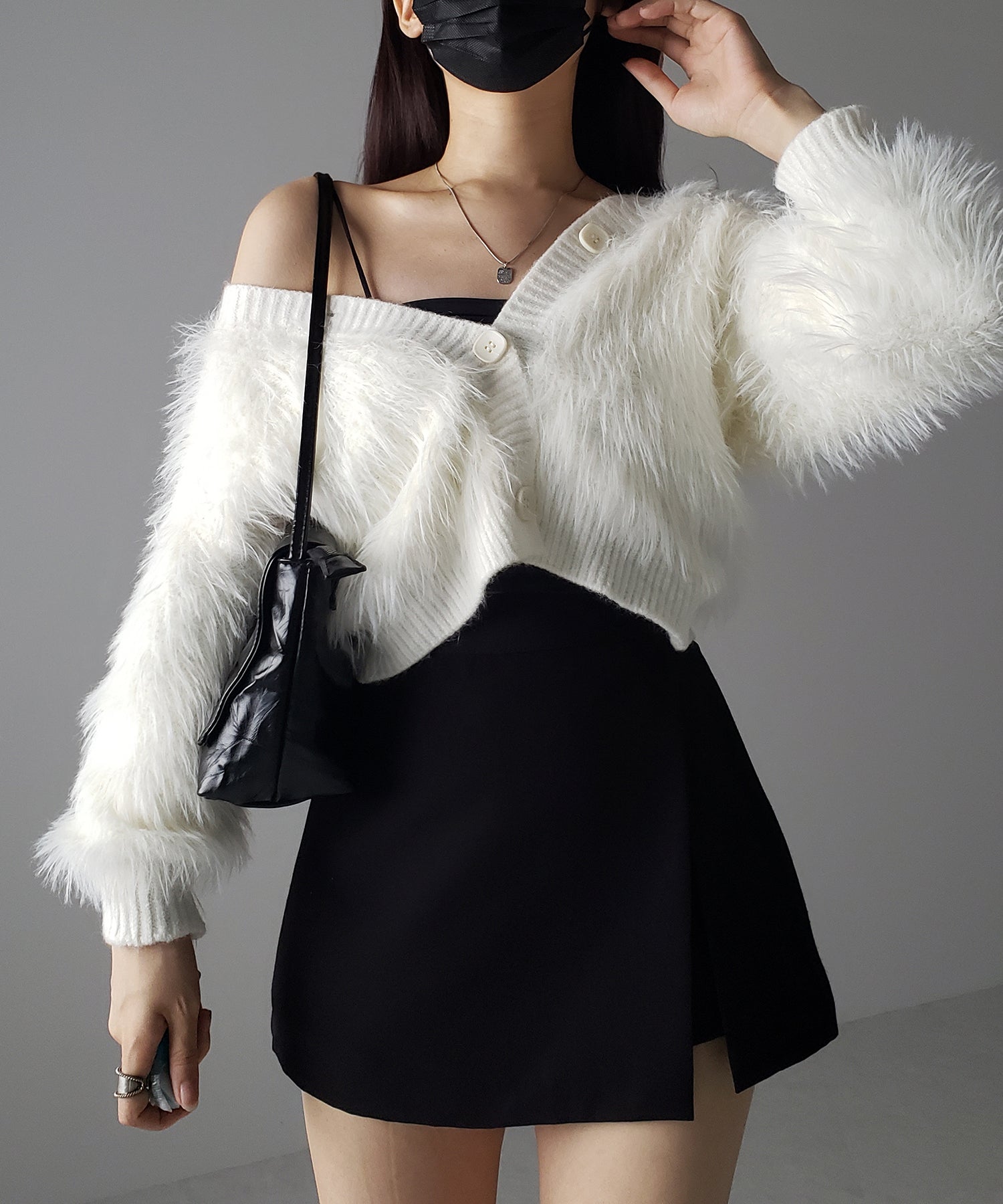 ファームードシャギーニットカーディガン