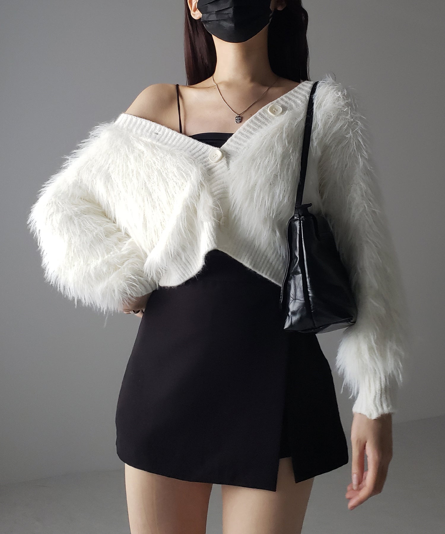 ファームードシャギーニットカーディガン