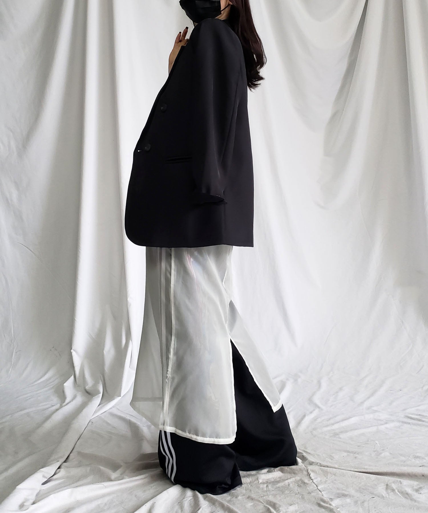 【 3color 】オーロラグロスオーガンジーバックスリットストレートキャミワンピース / Aurora gloss organdy backslit straight cami onepiece