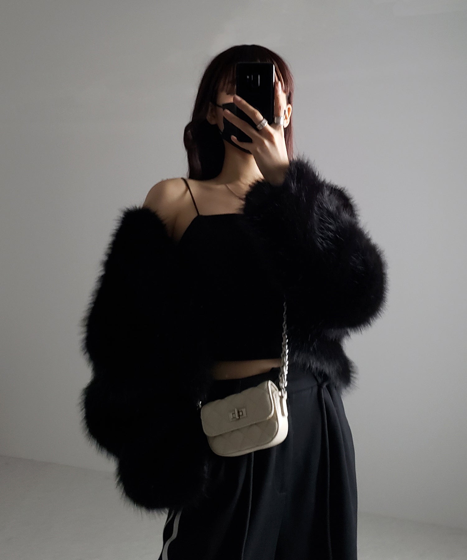 【 4color 】ミニショルダーキルティングチェーンバッグ