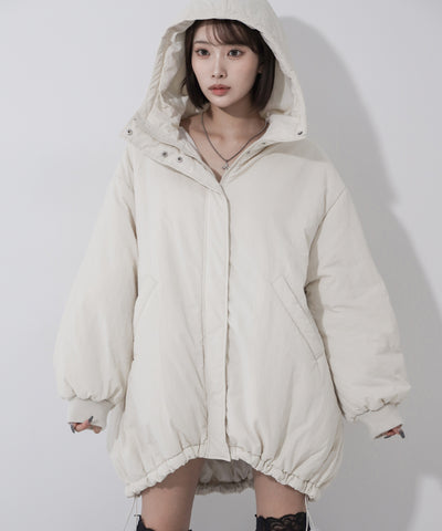 【 裾絞り可能2WAY 】フード付きパファーエコダウンモンスターコート / 2WAY Hooded puffer eco down monster coat