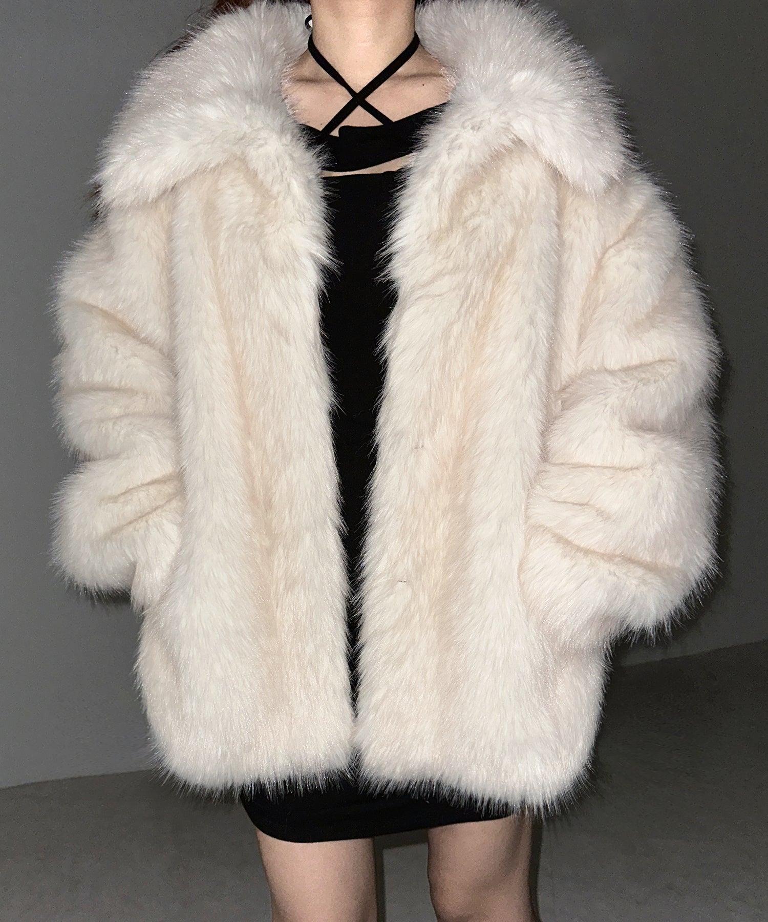 【 5color 】フェイクファーボリュームミドルコート / fake fur volume middle coat