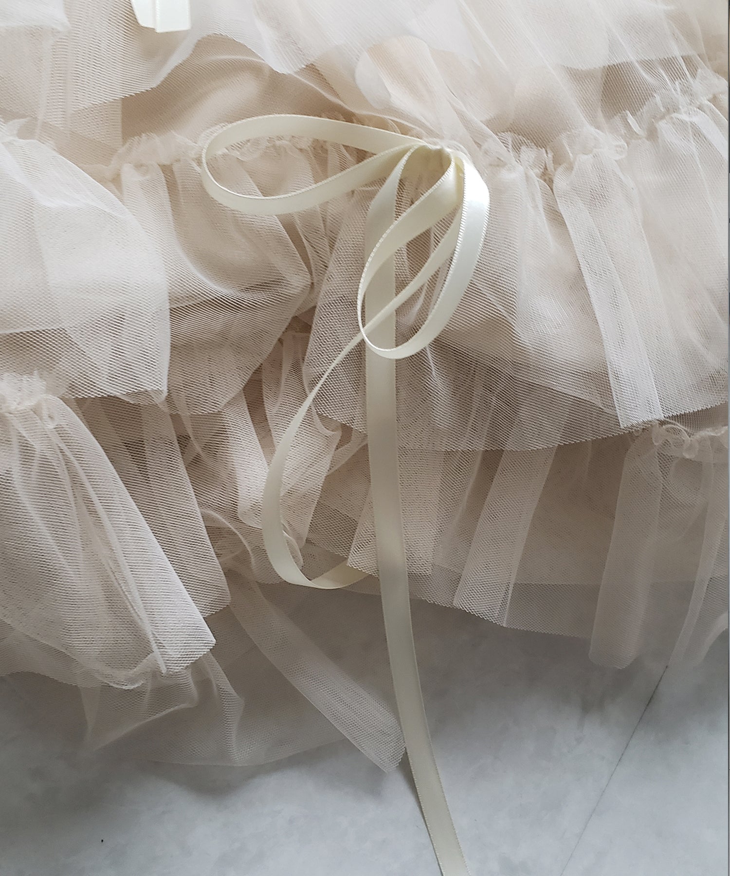 【 4color 】ストラップリボンバレエコアチュールスカート /strap ribbon ballet core tulle skirt