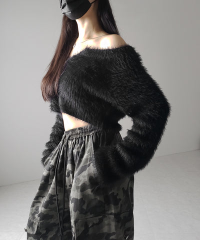 【 裾絞り可能2WAY 】カモフラミリタリーツイルワイドカーゴパンツ / camouflage military twill wide cargo pants