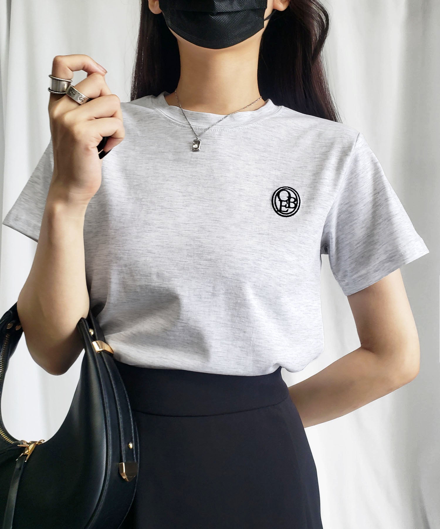 OBE刺繍 ミニロゴTシャツ【 韓国製 】