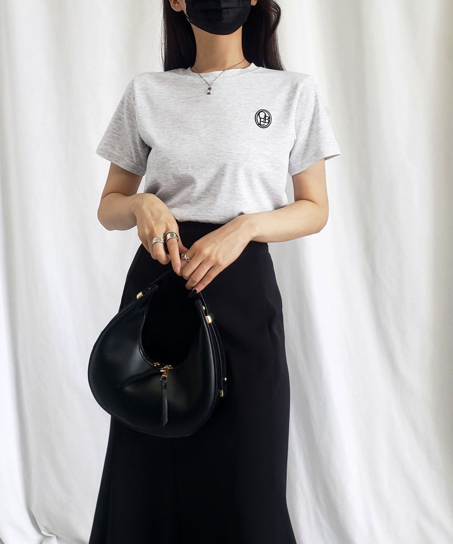 OBE刺繍 ミニロゴTシャツ【 韓国製 】