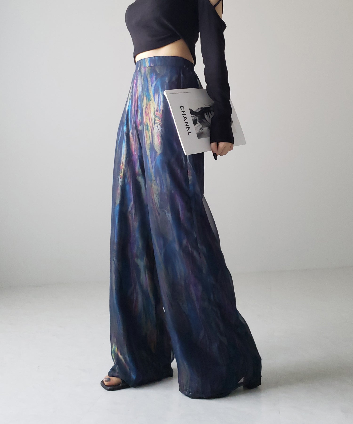 【 裏地付き 】オーロラグロスオーガンジーワイドパンツ / Aurora gloss organdy wide pants